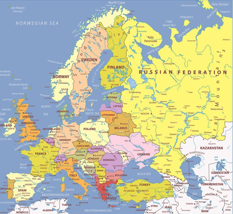 Europe Russia map